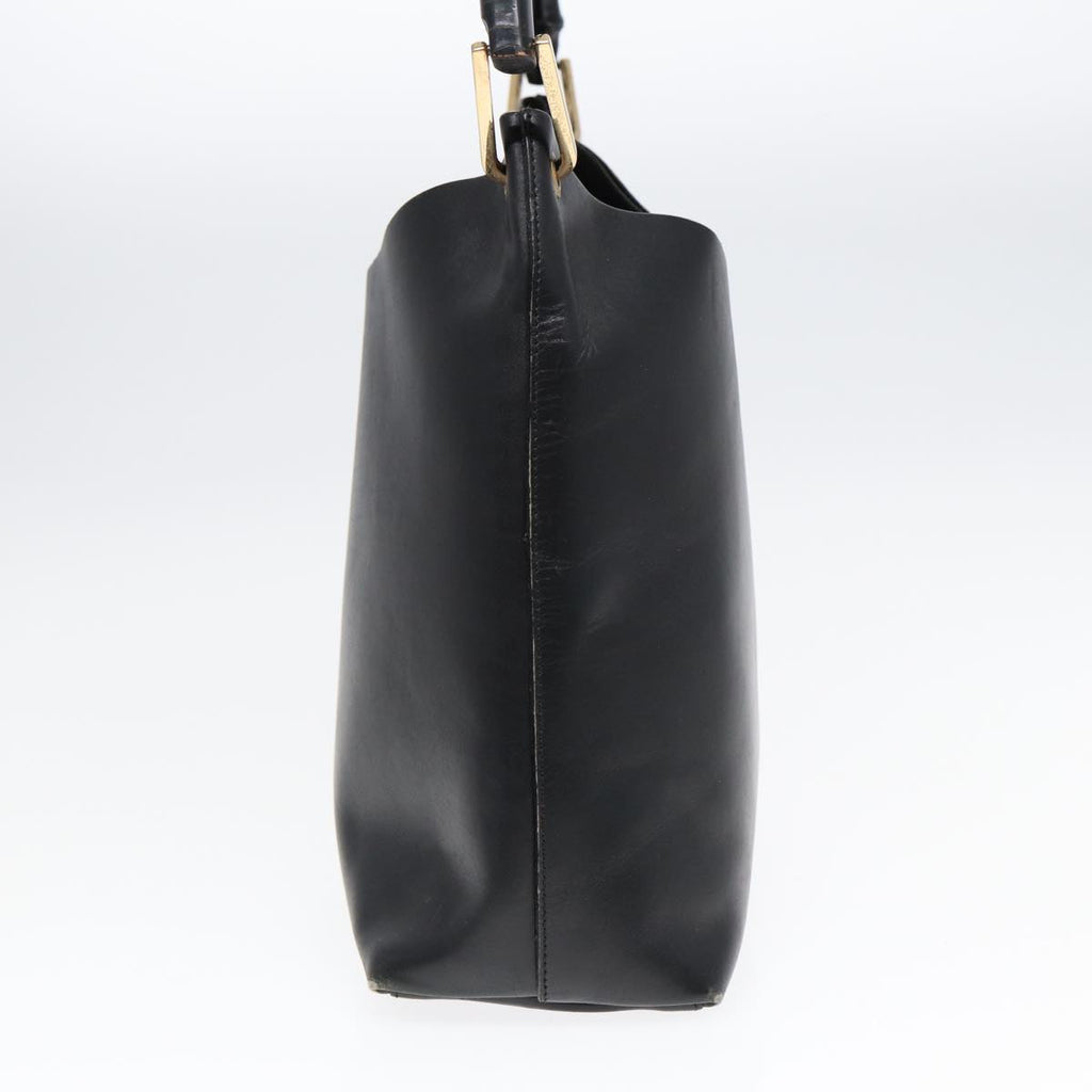 GUCCI Bamboo Shoulder Bag Leather Black Gold 001 1553 1880 ep5598