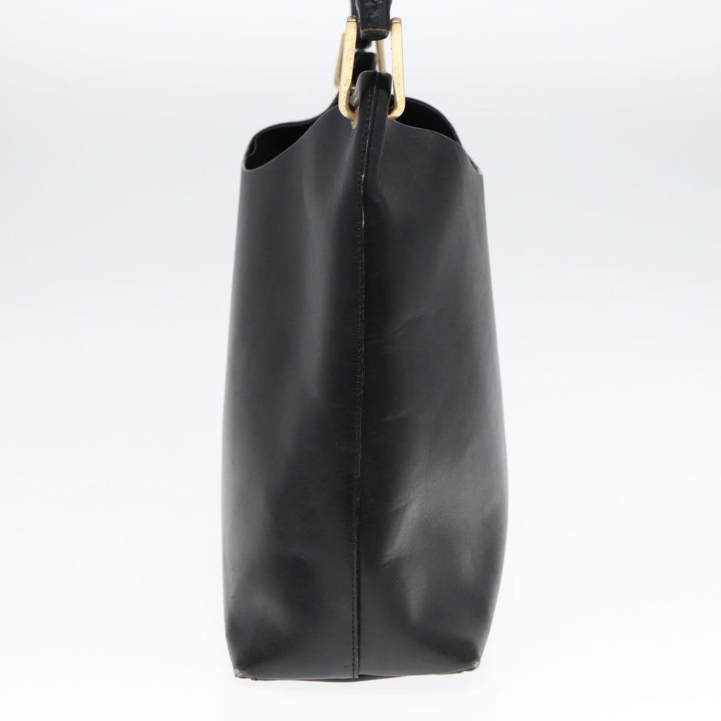 GUCCI Bamboo Shoulder Bag Leather Black Gold 001 1553 1880 ep5598