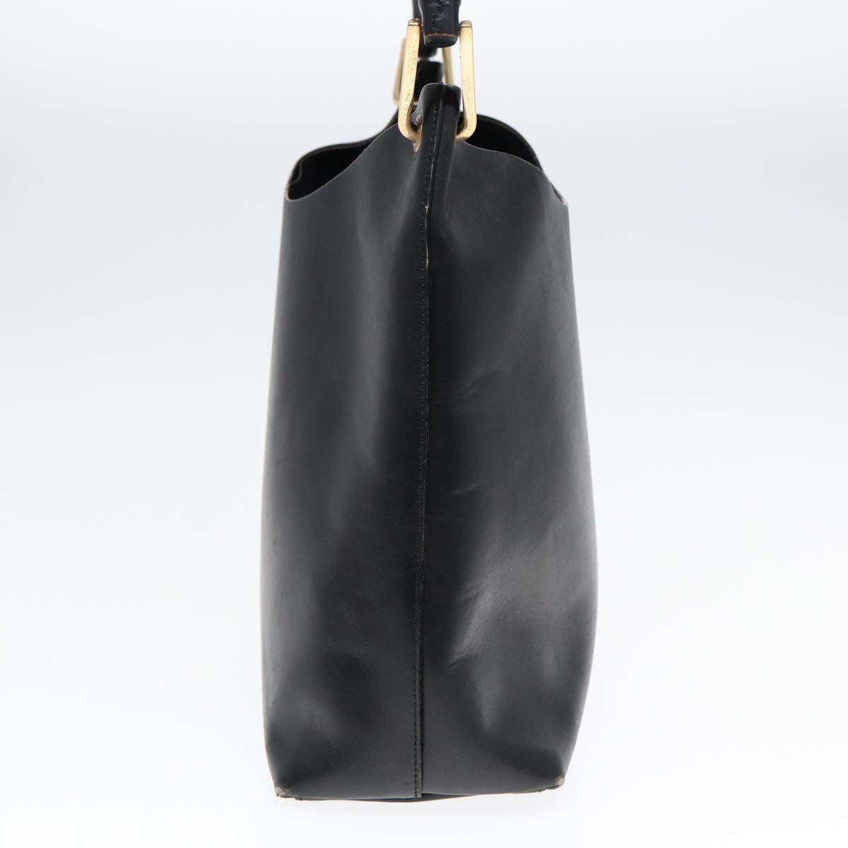 GUCCI Bamboo Shoulder Bag Leather Black Gold 001 1553 1880 ep5598