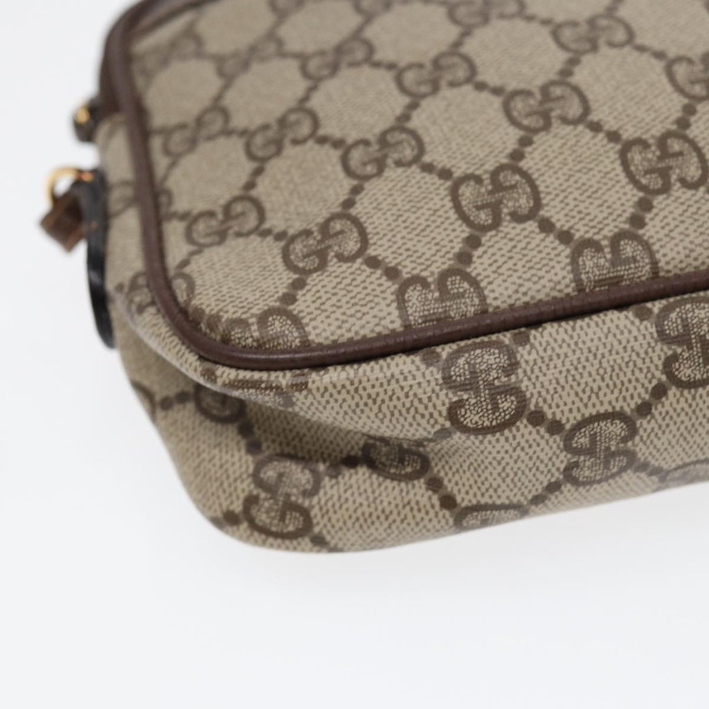 GUCCI GG Supreme Shoulder Bag PVC Leather Beige Gold ep5599