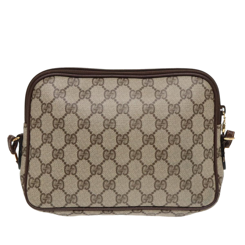 GUCCI GG Supreme Shoulder Bag PVC Leather Beige Gold ep5599