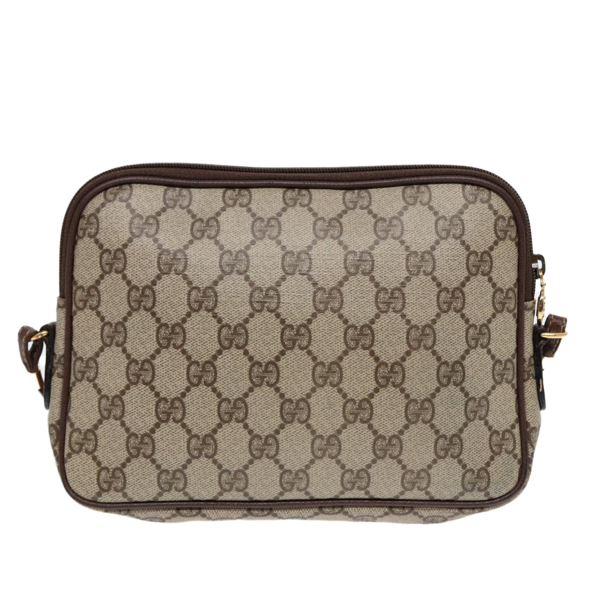 GUCCI GG Supreme Shoulder Bag PVC Leather Beige Gold ep5599