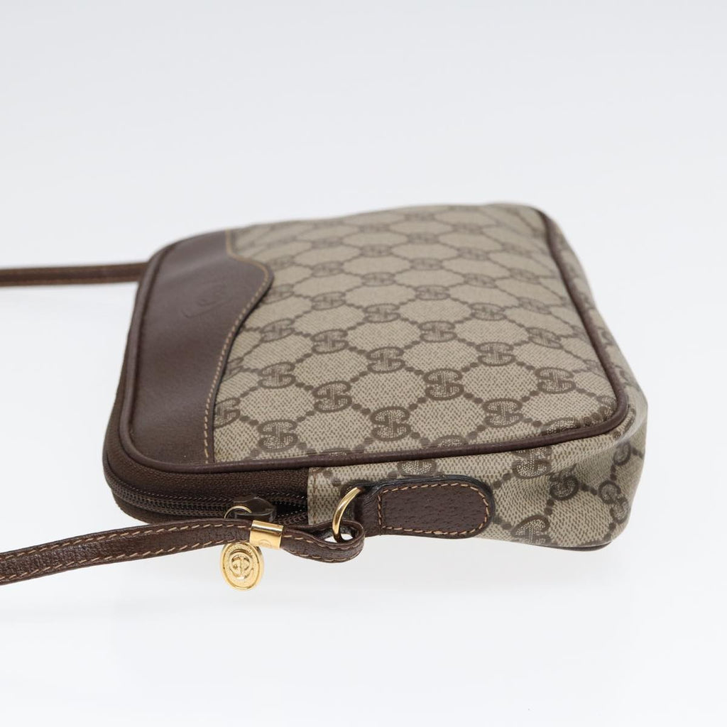 GUCCI GG Supreme Shoulder Bag PVC Leather Beige Gold ep5599