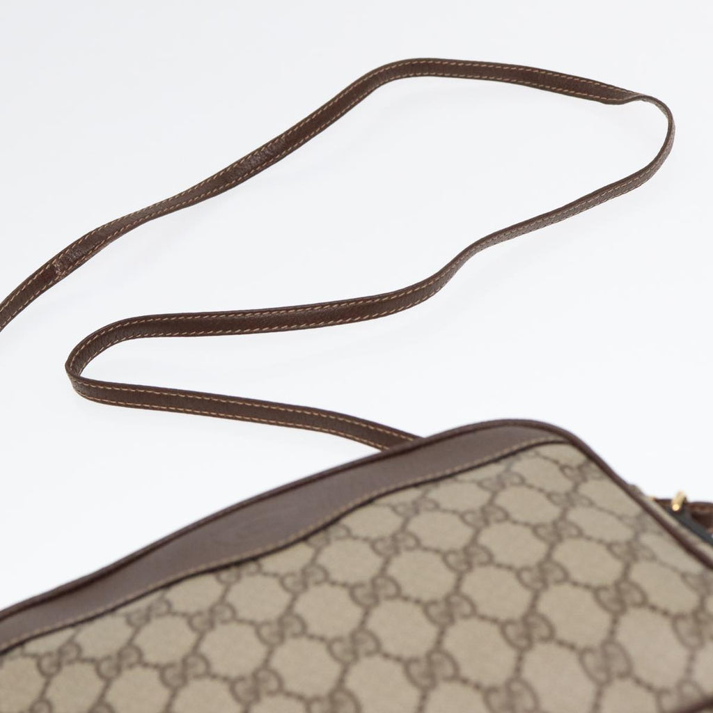 GUCCI GG Supreme Shoulder Bag PVC Leather Beige Gold ep5599