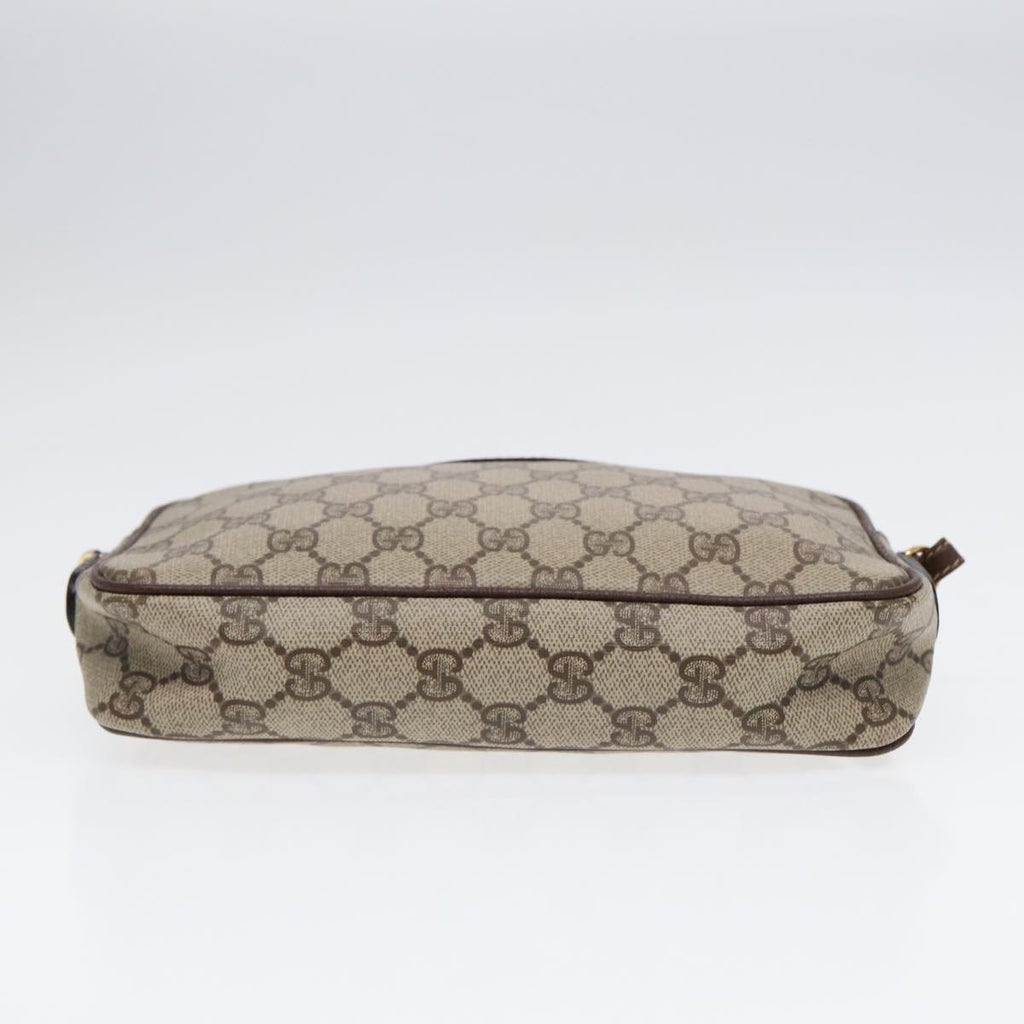 GUCCI GG Supreme Shoulder Bag PVC Leather Beige Gold ep5599