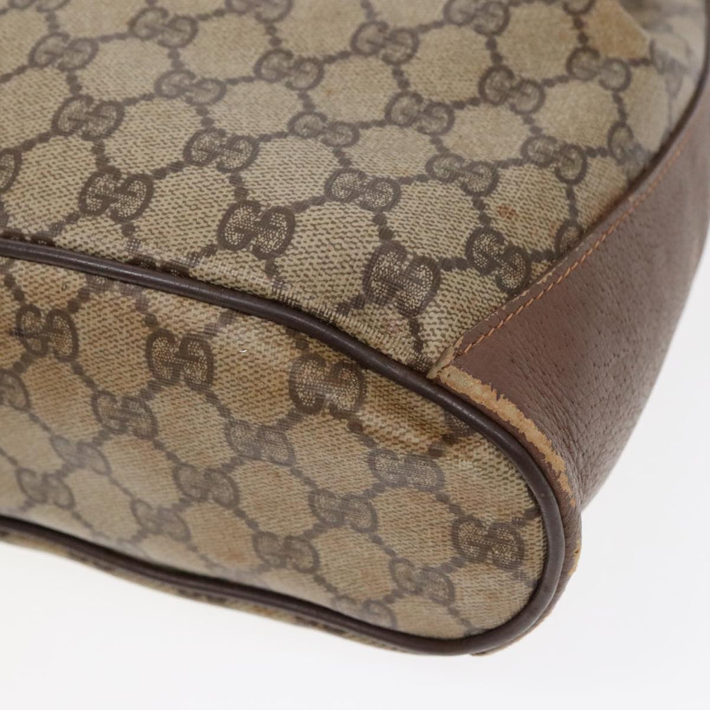 GUCCI GG Supreme Web Sherry Line Shoulder Bag PVC Beige Gold ep5600