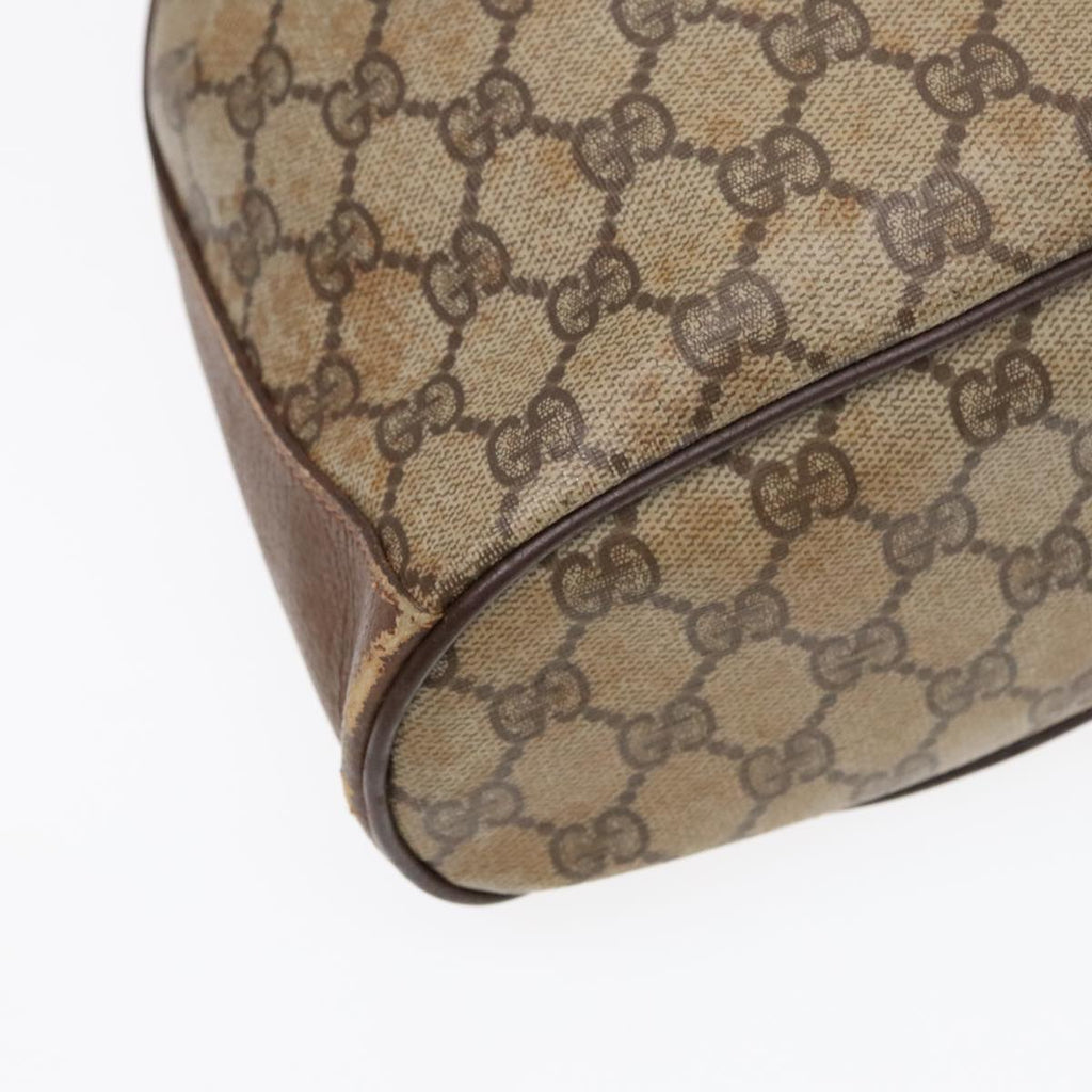 GUCCI GG Supreme Web Sherry Line Shoulder Bag PVC Beige Gold ep5600