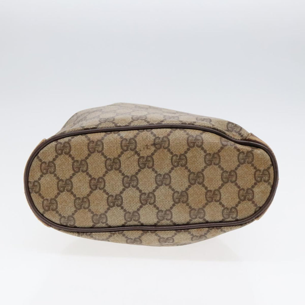 GUCCI GG Supreme Web Sherry Line Shoulder Bag PVC Beige Gold ep5600