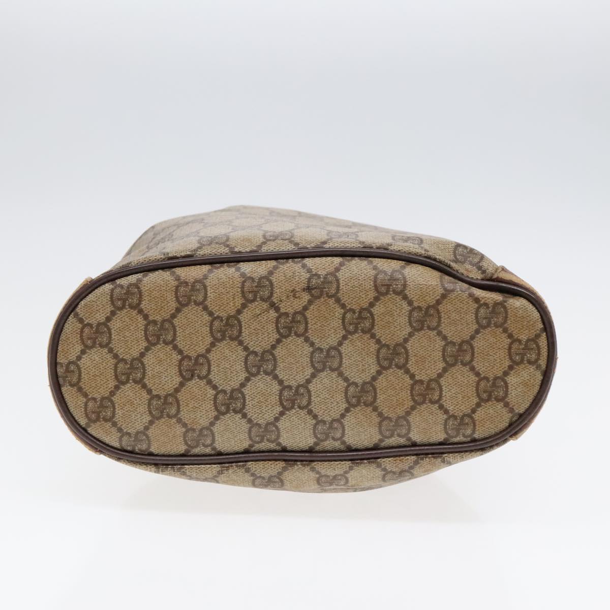 GUCCI GG Supreme Web Sherry Line Shoulder Bag PVC Beige Gold ep5600
