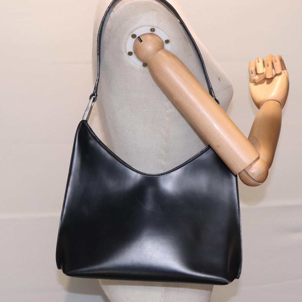 GUCCI Shoulder Bag Leather Black Silver 001 3015 3754 ep5602
