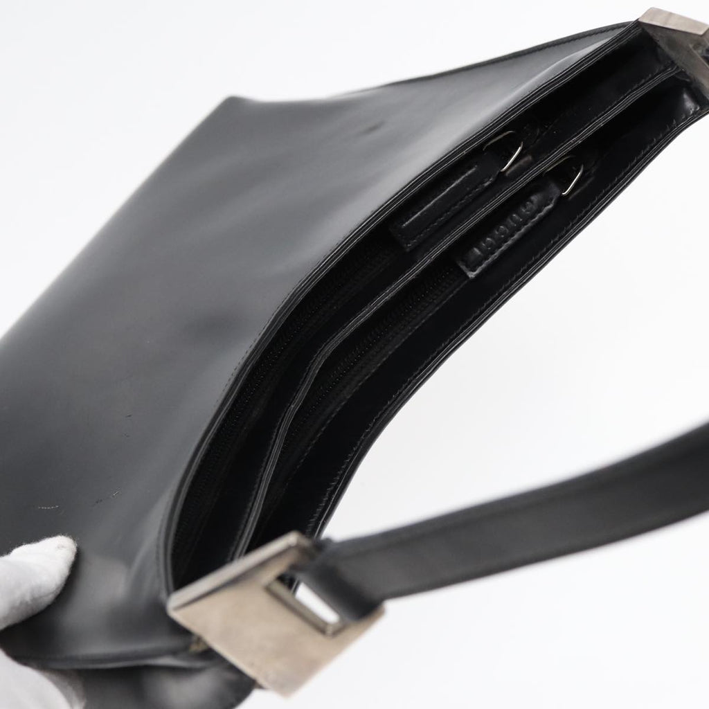 GUCCI Shoulder Bag Leather Black Silver 001 3015 3754 ep5602