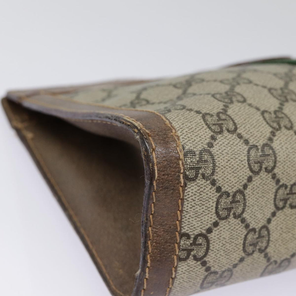 GUCCI GG Supreme Web Sherry Line Clutch Bag PVC Beige Red 010 378 ep5608