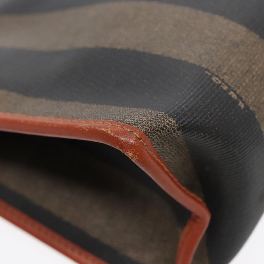FENDI Pecan Canvas Clutch Bag Black Brown gold ep5609