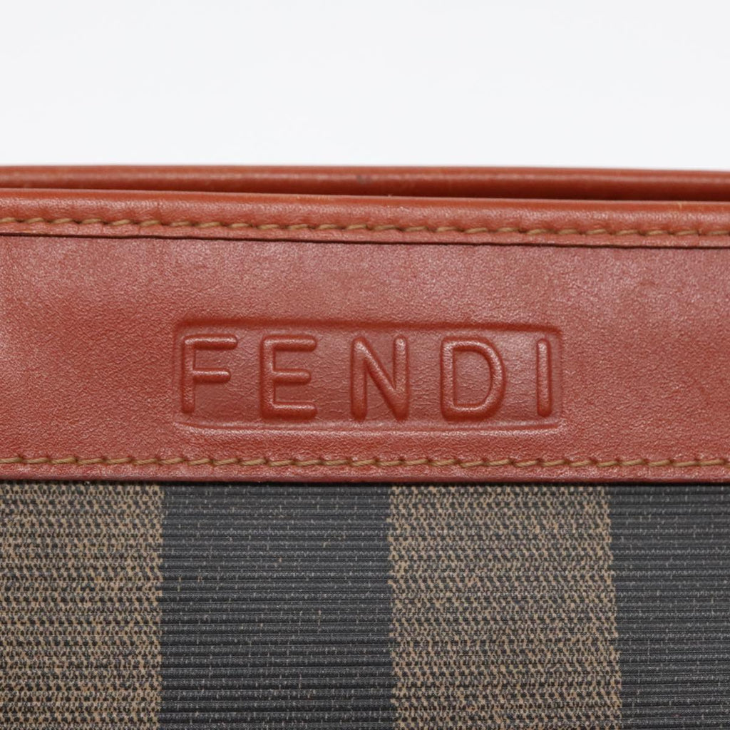 FENDI Pecan Canvas Clutch Bag Black Brown gold ep5609