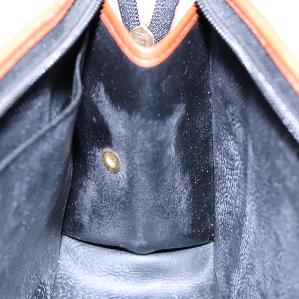 FENDI Pecan Canvas Clutch Bag Black Brown gold ep5609