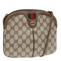 GUCCI GG Supreme Web Sherry Line Shoulder Bag PVC Beige Gold ep5610