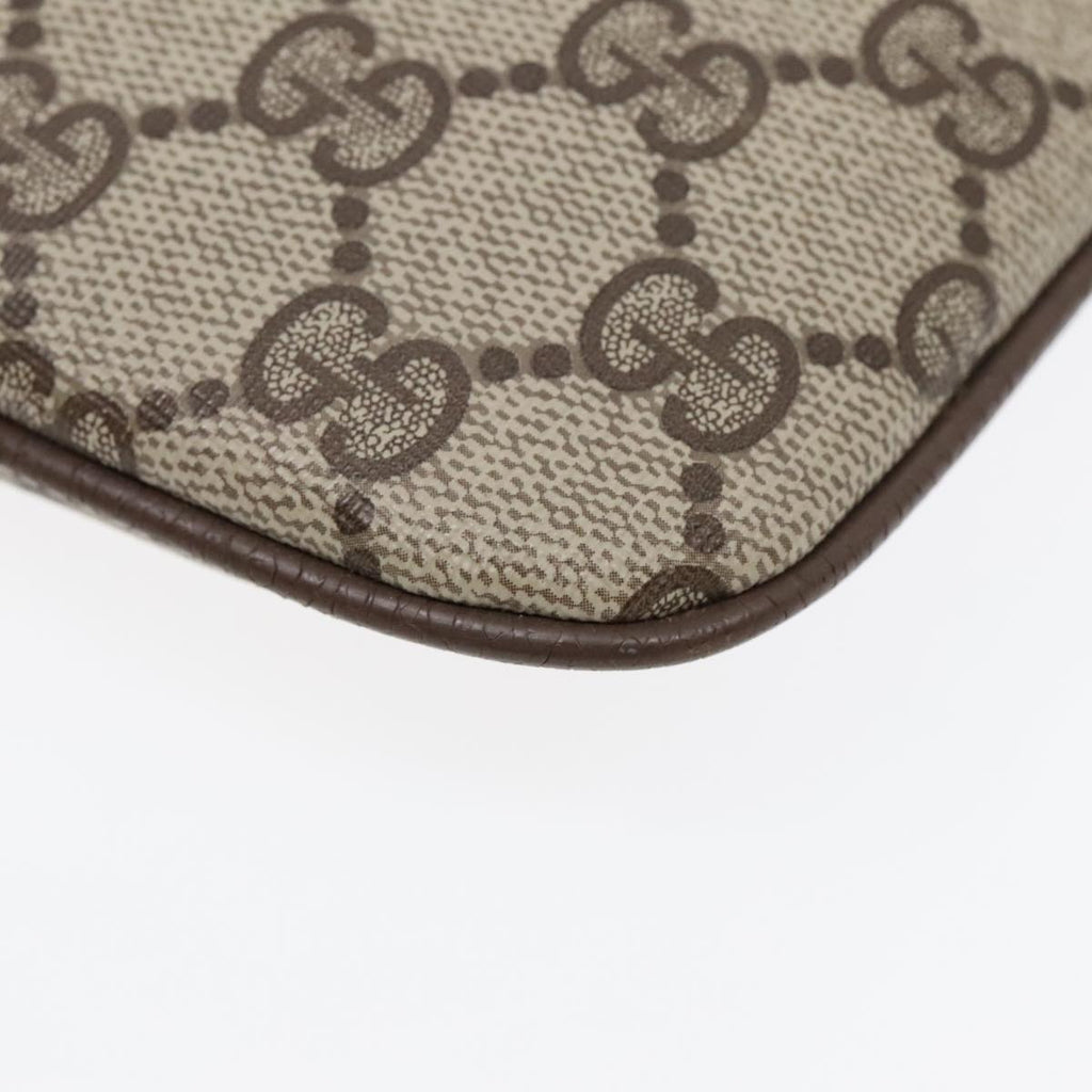 GUCCI GG Supreme Web Sherry Line Shoulder Bag PVC Beige Gold ep5610