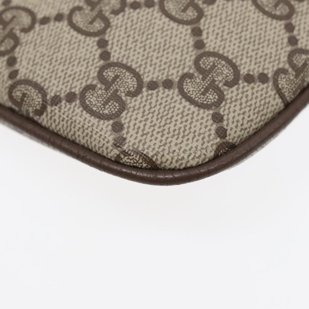 GUCCI GG Supreme Web Sherry Line Shoulder Bag PVC Beige Gold ep5610