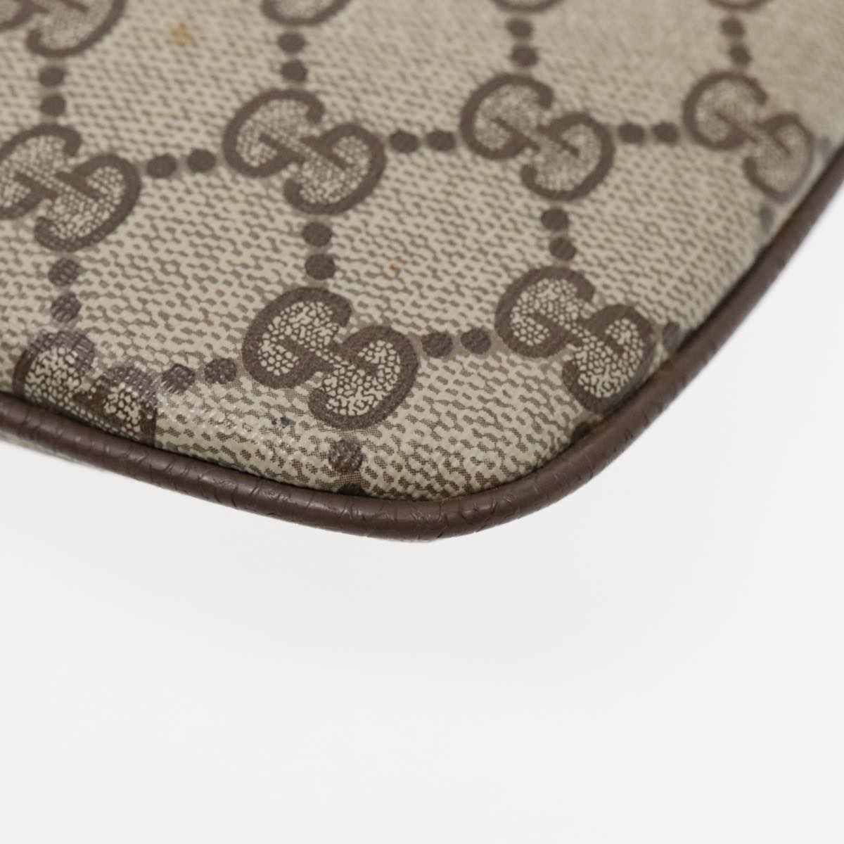 GUCCI GG Supreme Web Sherry Line Shoulder Bag PVC Beige Gold ep5610