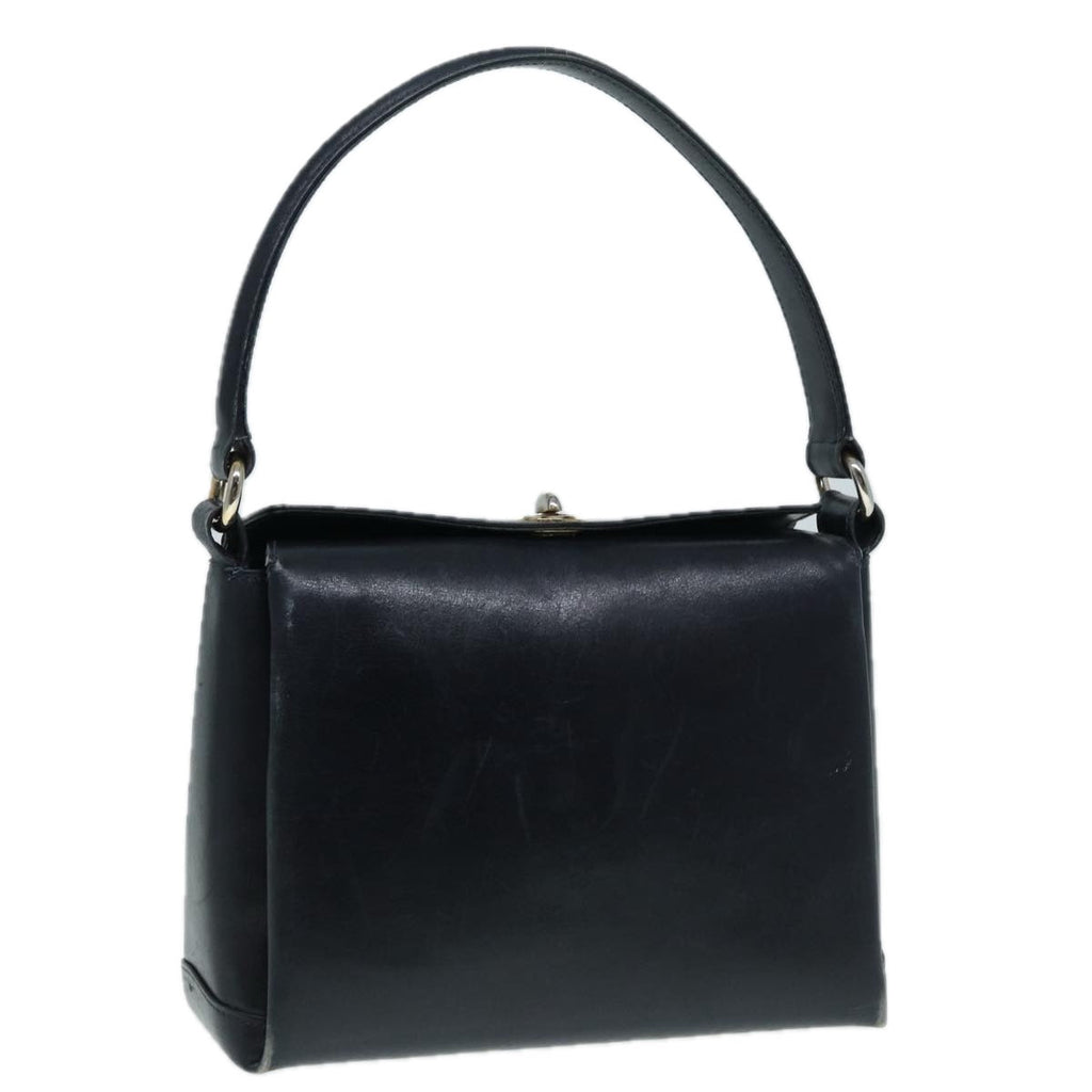 GUCCI Shoulder Bag Leather Navy Silver ep5614