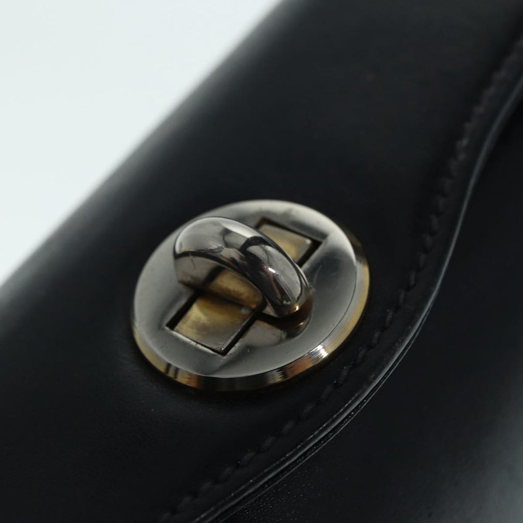 GUCCI Shoulder Bag Leather Navy Silver ep5614