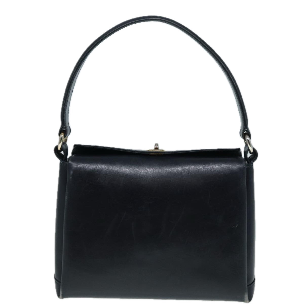 GUCCI Shoulder Bag Leather Navy Silver ep5614