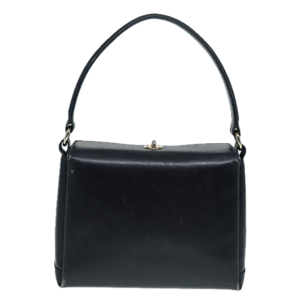 GUCCI Shoulder Bag Leather Navy Silver ep5614