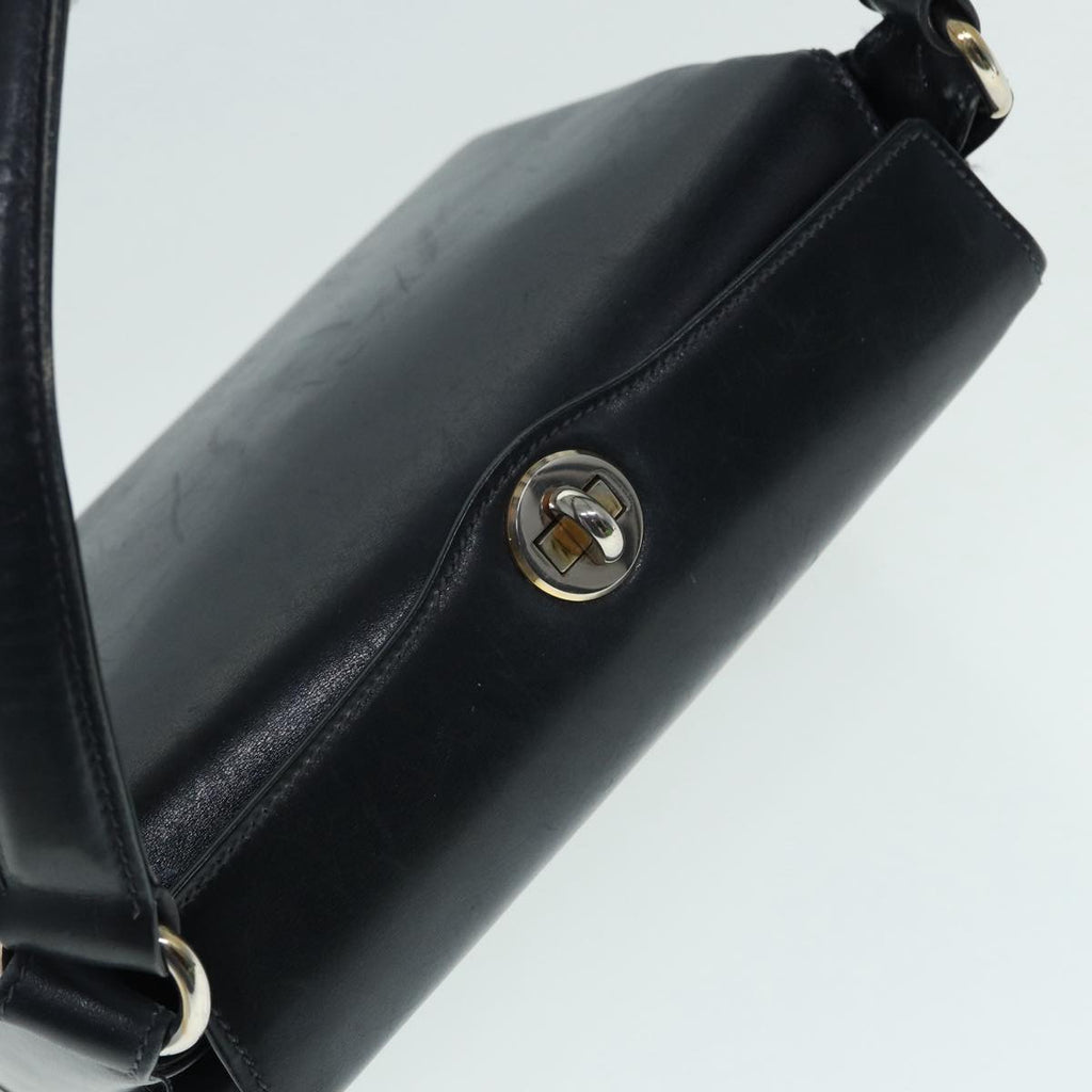GUCCI Shoulder Bag Leather Navy Silver ep5614