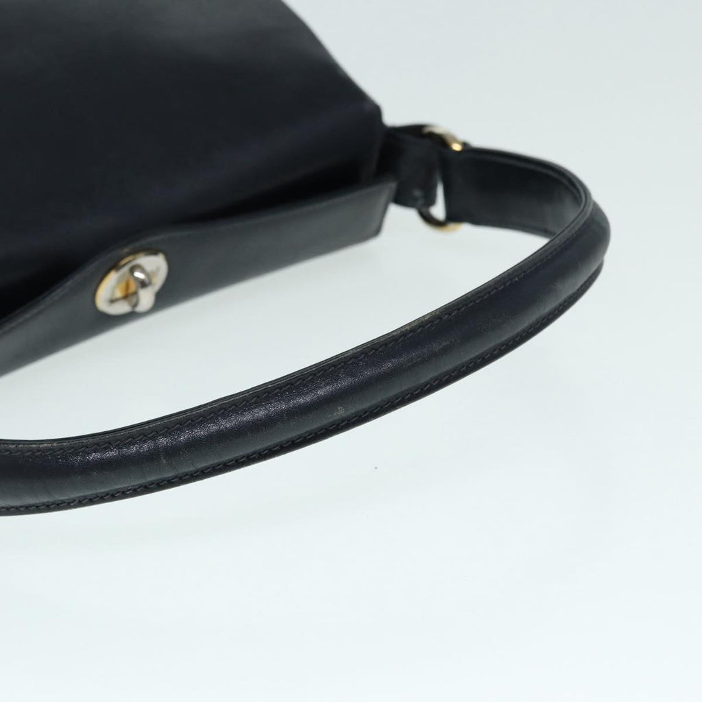 GUCCI Shoulder Bag Leather Navy Silver ep5614