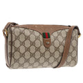 GUCCI GG Supreme Web Sherry Line Shoulder Bag PVC Beige Gold ep5616