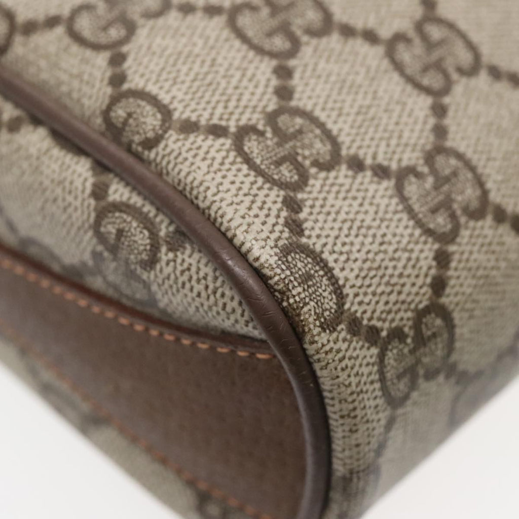GUCCI GG Supreme Web Sherry Line Shoulder Bag PVC Beige Gold ep5616