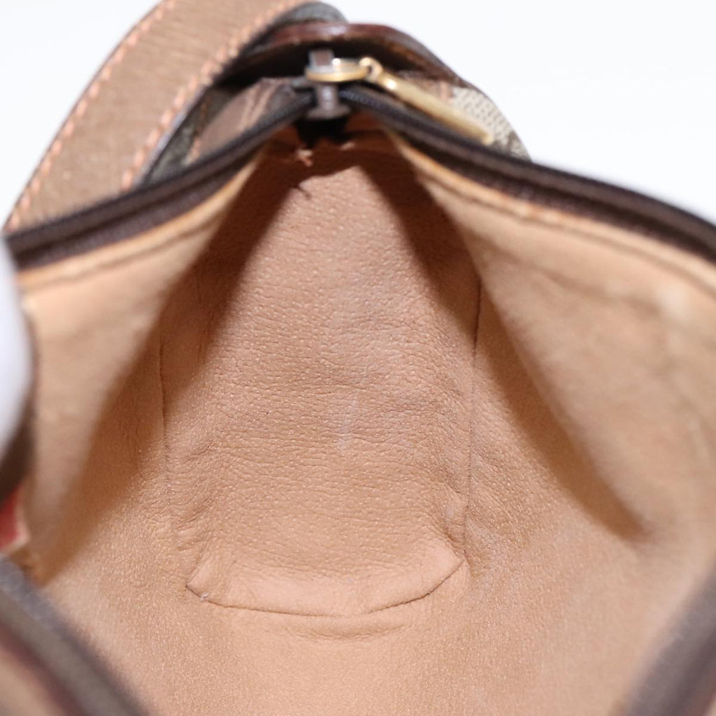GUCCI GG Supreme Web Sherry Line Shoulder Bag PVC Beige Gold ep5616