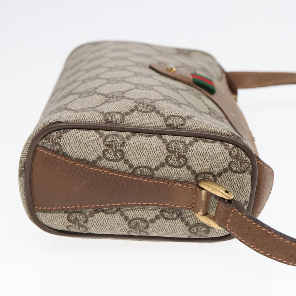 GUCCI GG Supreme Web Sherry Line Shoulder Bag PVC Beige Gold ep5616