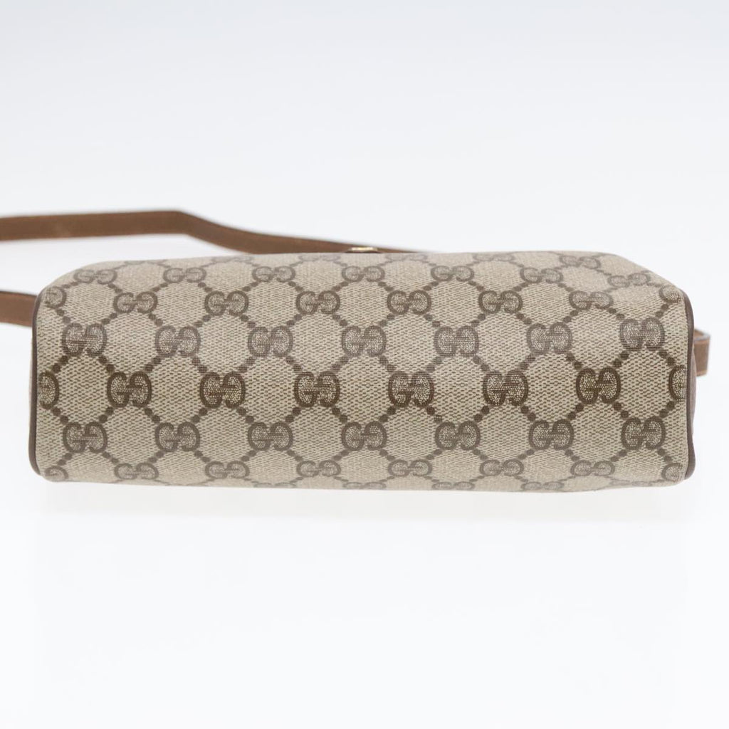 GUCCI GG Supreme Web Sherry Line Shoulder Bag PVC Beige Gold ep5616