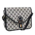 GUCCI GG Supreme Shoulder Bag PVC Navy Gold ep5618