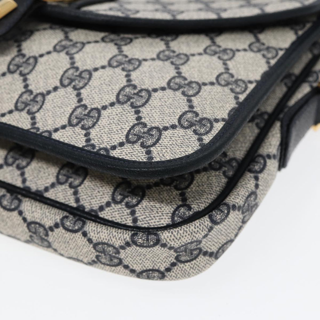 GUCCI GG Supreme Shoulder Bag PVC Navy Gold ep5618