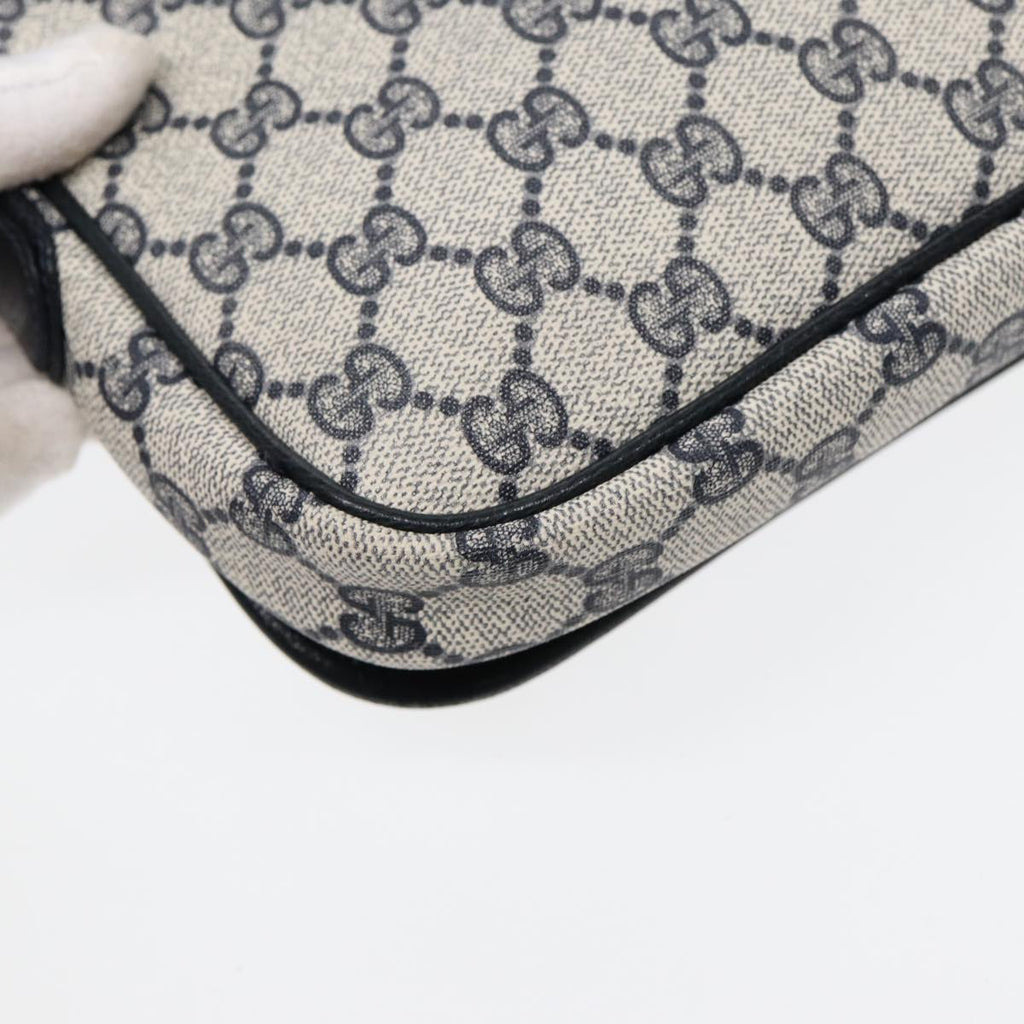 GUCCI GG Supreme Shoulder Bag PVC Navy Gold ep5618