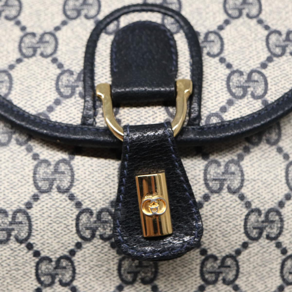 GUCCI GG Supreme Shoulder Bag PVC Navy Gold ep5618