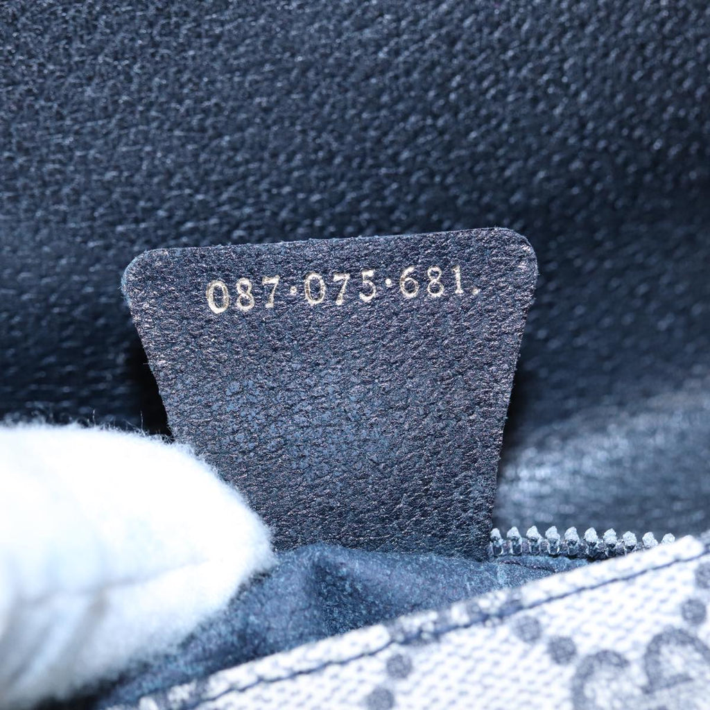 GUCCI GG Supreme Shoulder Bag PVC Navy Gold ep5618