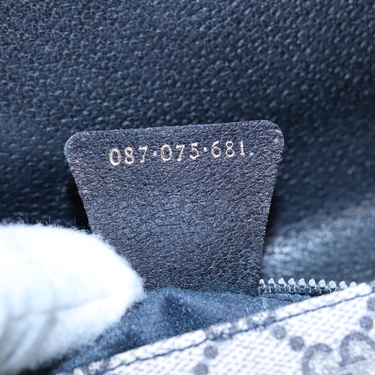 GUCCI GG Supreme Shoulder Bag PVC Navy Gold ep5618