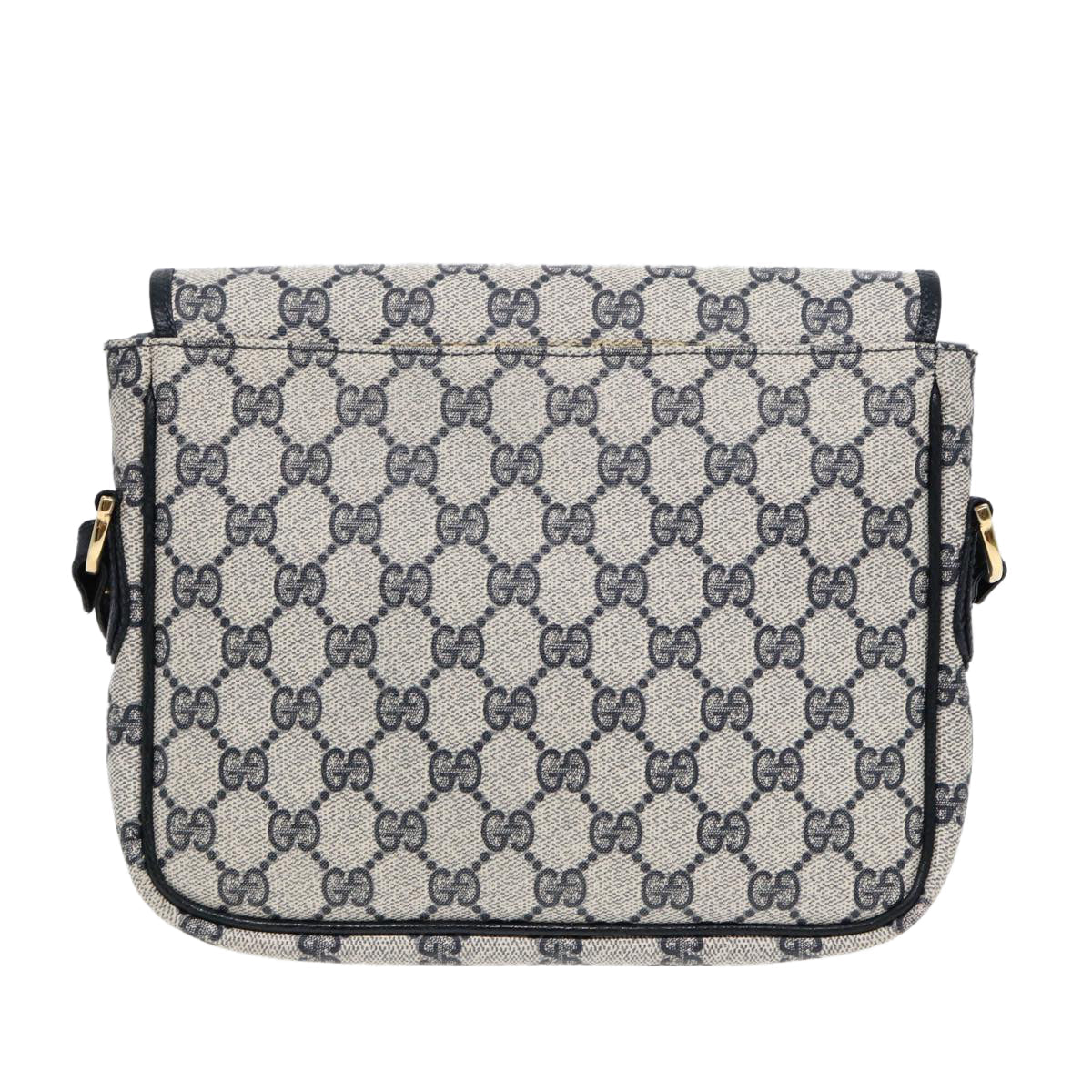GUCCI GG Supreme Shoulder Bag PVC Navy Gold ep5618