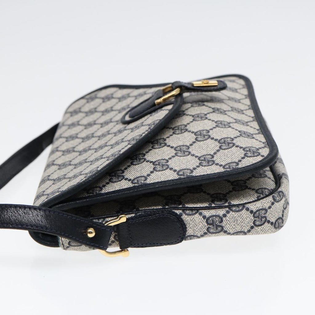 GUCCI GG Supreme Shoulder Bag PVC Navy Gold ep5618