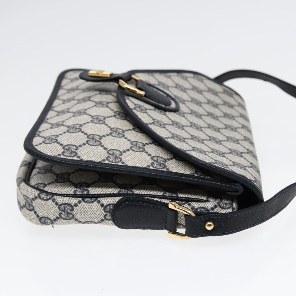 GUCCI GG Supreme Shoulder Bag PVC Navy Gold ep5618