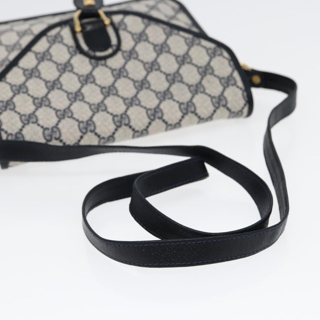 GUCCI GG Supreme Shoulder Bag PVC Navy Gold ep5618