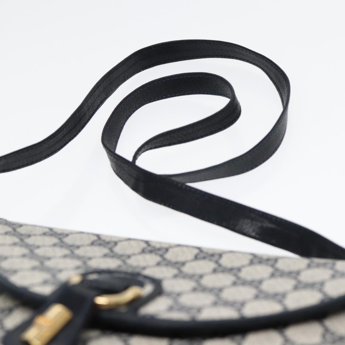 GUCCI GG Supreme Shoulder Bag PVC Navy Gold ep5618