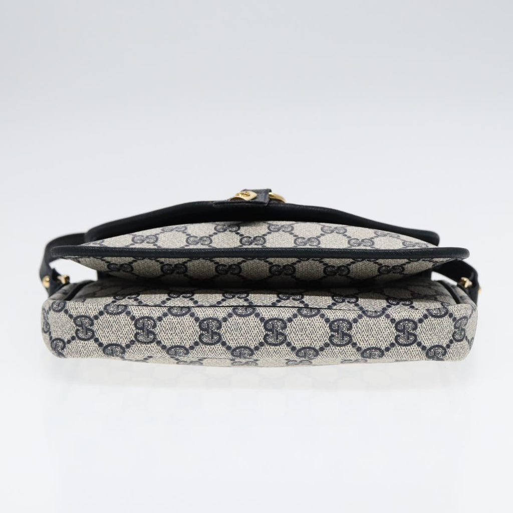 GUCCI GG Supreme Shoulder Bag PVC Navy Gold ep5618