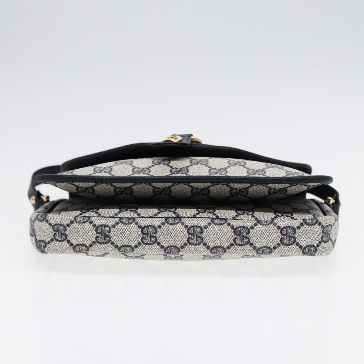 GUCCI GG Supreme Shoulder Bag PVC Navy Gold ep5618