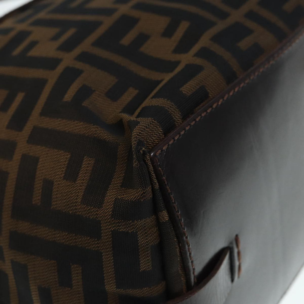 FENDI Zucca Canvas Hand Bag Brown Black ep5621