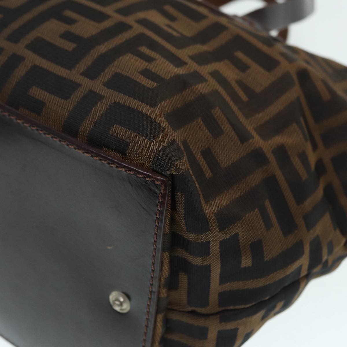 FENDI Zucca Canvas Hand Bag Brown Black ep5621