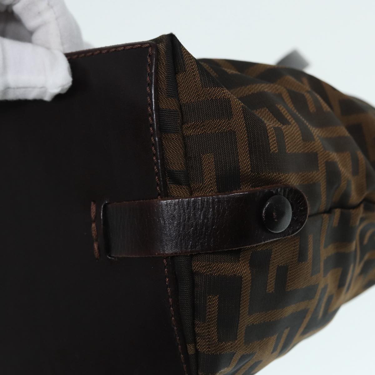 FENDI Zucca Canvas Hand Bag Brown Black ep5621